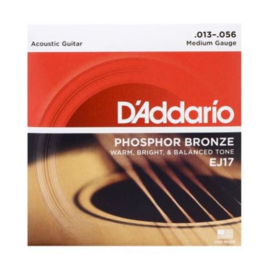 Picture of D'ADDARIO Phosphor Bronze Round Wound Acoustic Guitar Strings 013-056