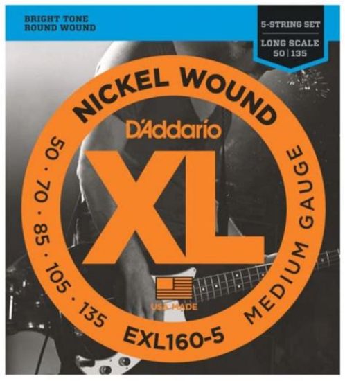 Picture of D'ADDARIO Nickel Round Wound 5-String Bass Strings 050-135