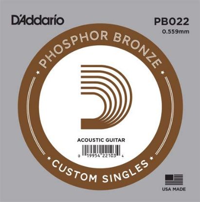Picture of D'ADDARIO Phosphor Bronze Round Wound Single Acoustic Guitar String 022