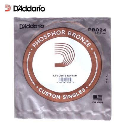Picture of D'ADDARIO Phosphor Bronze Round Wound Single Acoustic Guitar String 024