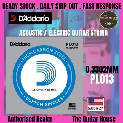Picture of D'ADDARIO Plain Steel Single Acoustic/Electric Guitar String 013