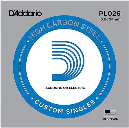 Picture of D'ADDARIO Plain Steel Single Acoustic/Electric Guitar String 026