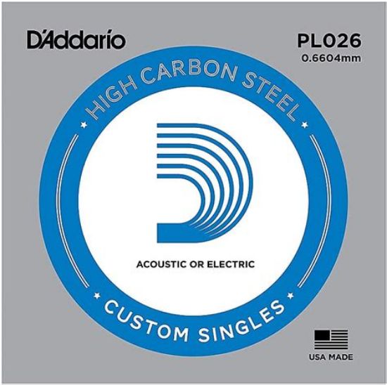 Picture of D'ADDARIO Plain Steel Single Acoustic/Electric Guitar String 026