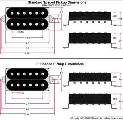 Picture of DIMARZIO Humbucker AT1 Bridge - BK w/ NKL - Medium - F-Spaced