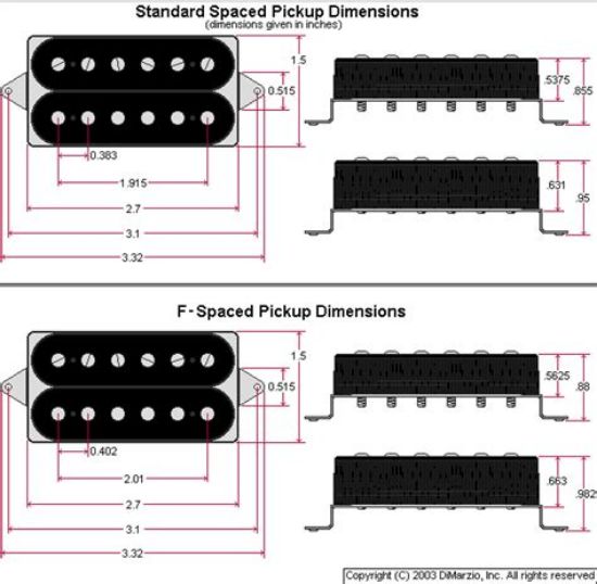 Picture of DIMARZIO Humbucker AT1 Bridge - BK w/ NKL - Medium - F-Spaced