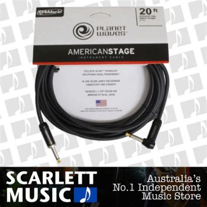 Picture of PLANET WAVES American Stage Right Angled Instrument Cable - 20ft
