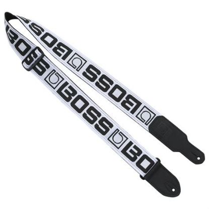 Picture of Monogrammed Guitar Strap - Black with White Logo