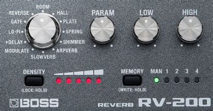 Picture of BOSS 200 Series Reverb Pedal with 12-Modes and MIDI