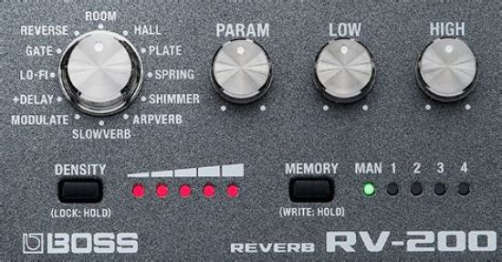 Picture of BOSS 200 Series Reverb Pedal with 12-Modes and MIDI