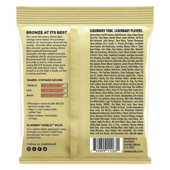 Picture of Ernie Ball Erthwd Silk And Steel Soft80/20 Strings (10-50) - 3-Pack