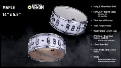 Picture of BLACK PANTHER "VENOM" SNARE 14" x 5.5" - ARCTIC WHITE